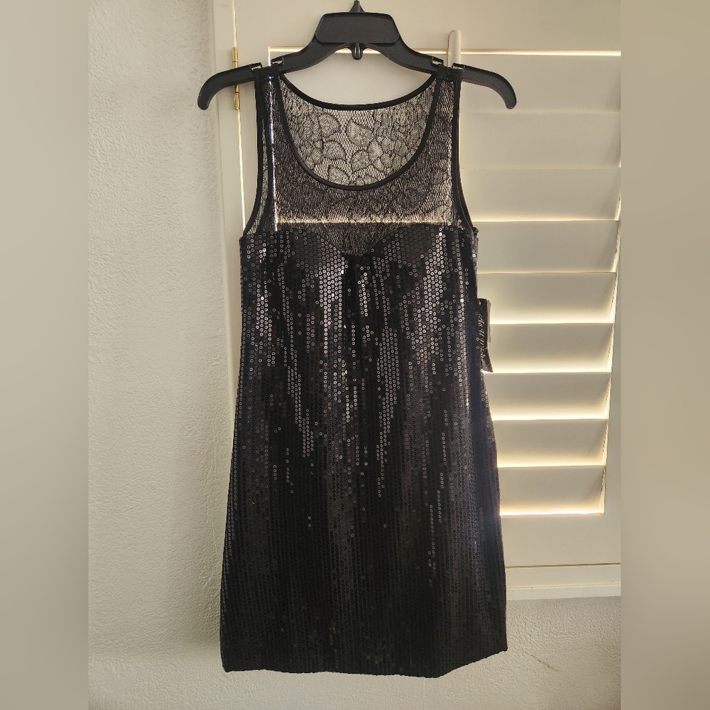 Black Sequin Sleeveless Dress